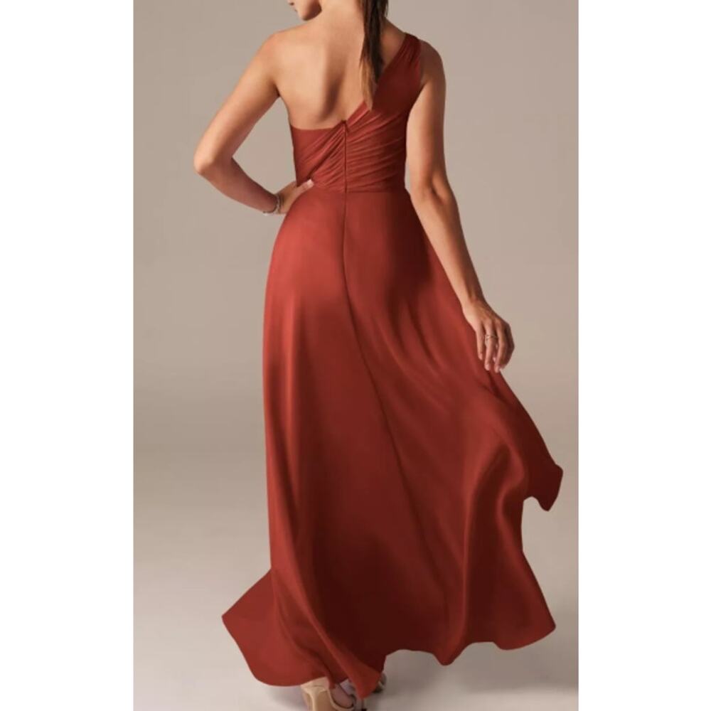 One-Shoulder Rust Maxi Dress - Picture 2 of 4